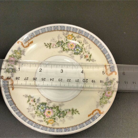 Meito China Cecil Saucer Blue Yellow Floral Vintage Distressed Japan Craft lot 3 - Picture 6 of 13